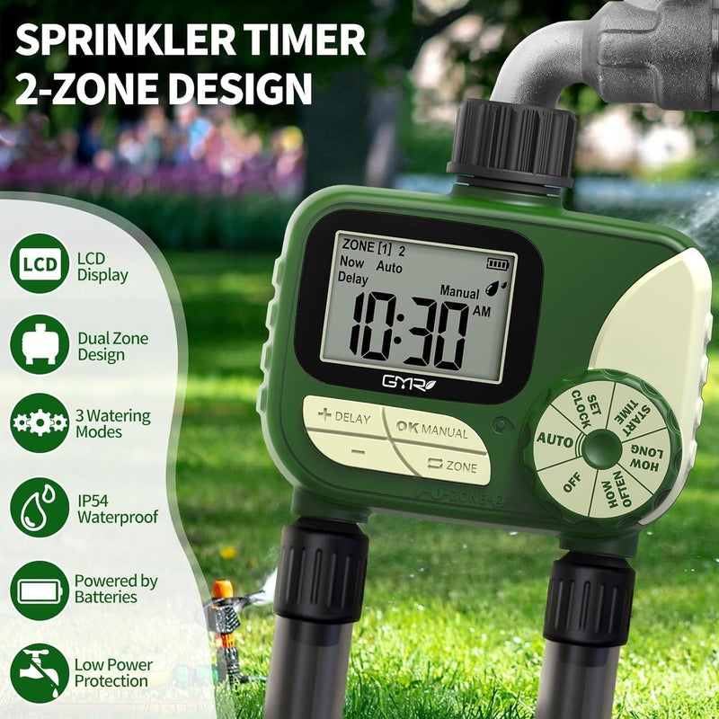 Gmr Hose Timer for Watering, Water Timer, Irrigation Controller for Garden Hose Faucet, Programmable Automatic Watering System/Manual/Rain Delay, IP54 Waterproof - Image 2